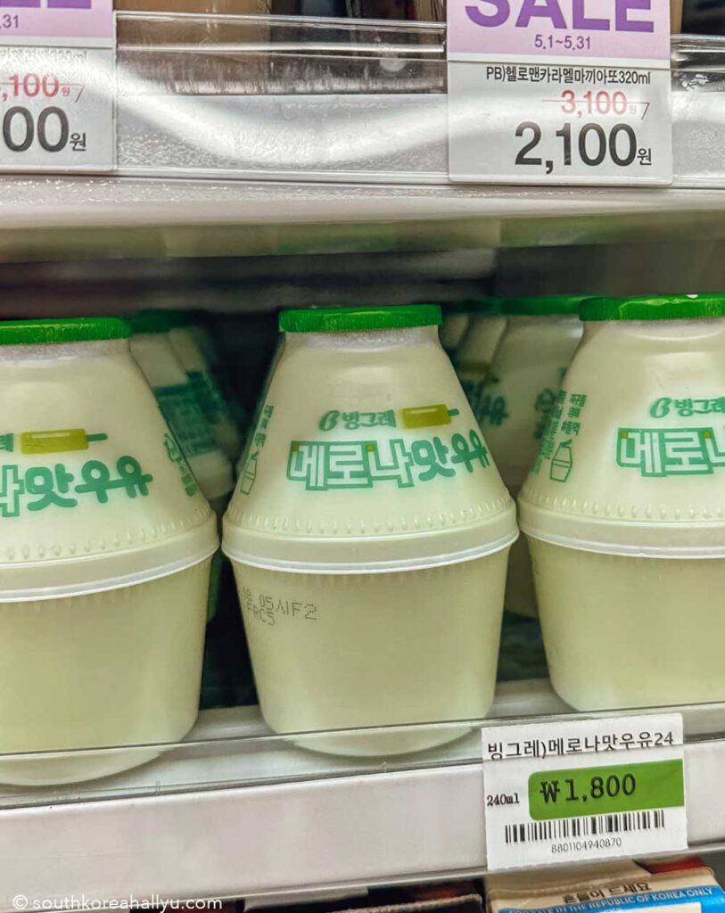 Korean Banana Milk 빙그레 바나나맛 우유 - Binggrae melon