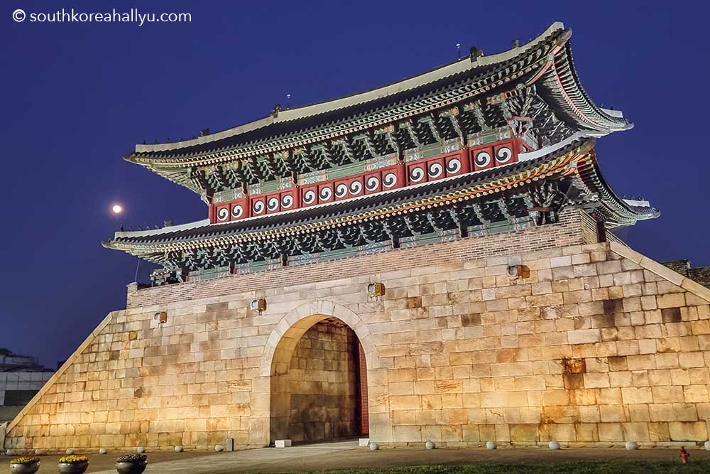 suwon gate at night south korea