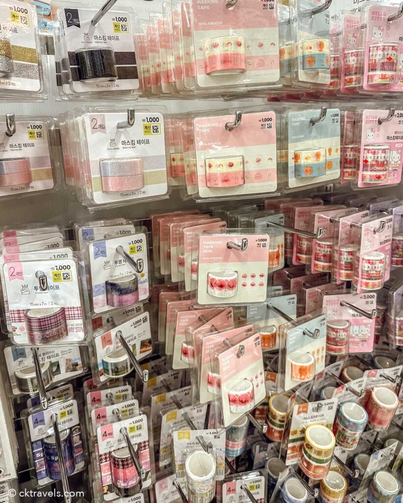 daiso in south korea - souvenirs tape