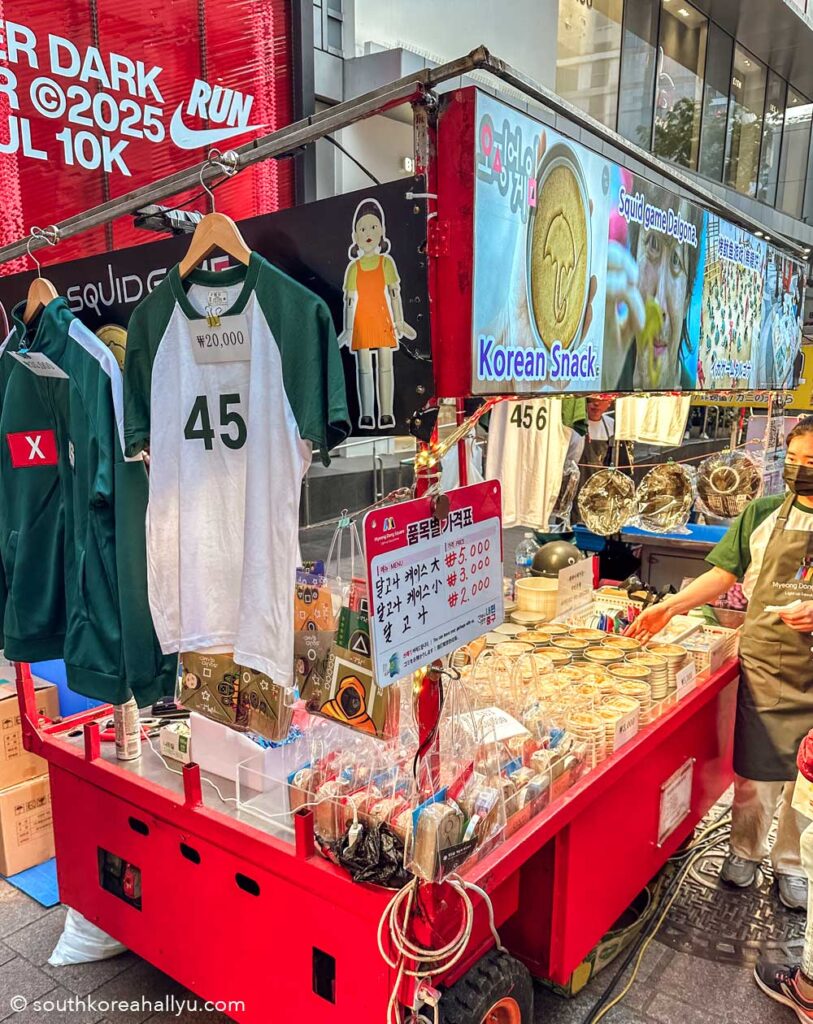 Myeongdong Night Market Squid Game dalgona stall